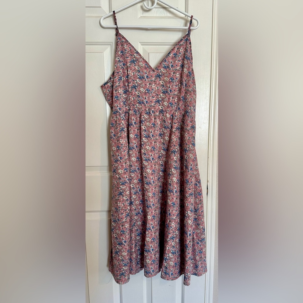 SHEIN Curve 4XL pink floral dress.